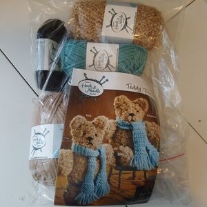 Teddy Bear Knitting Kit - Blue and Brown